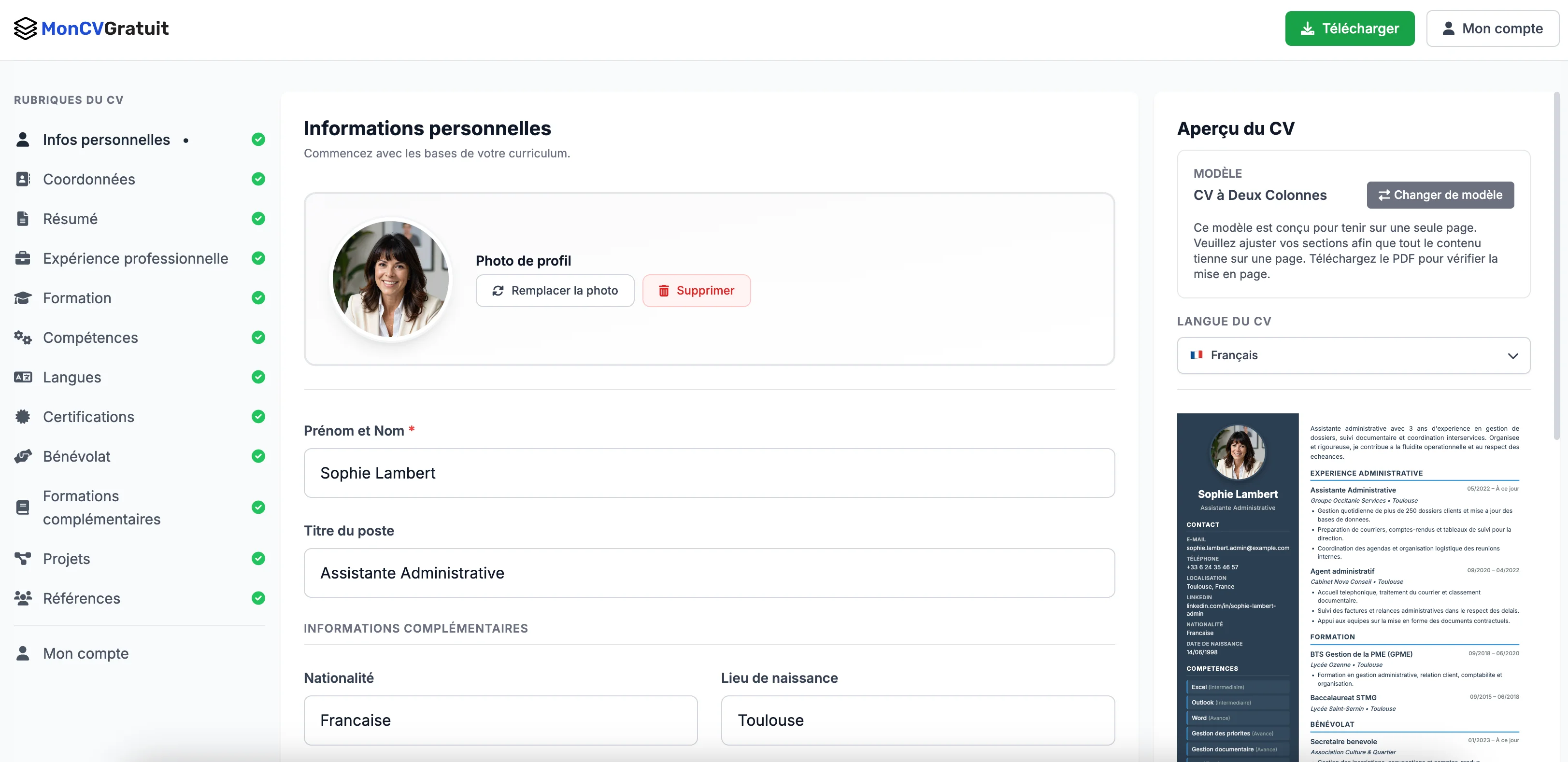 Choisir un modèle de CV
