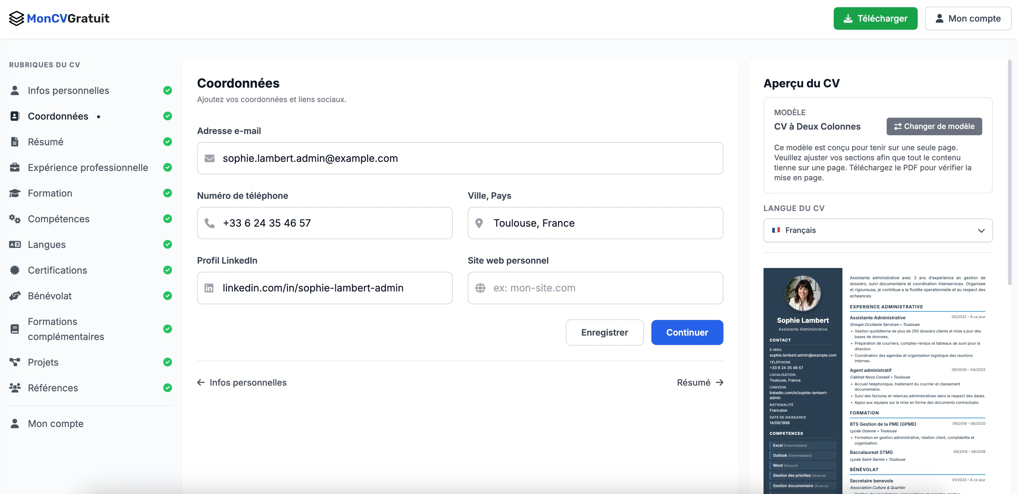 Choisir un modèle de CV
