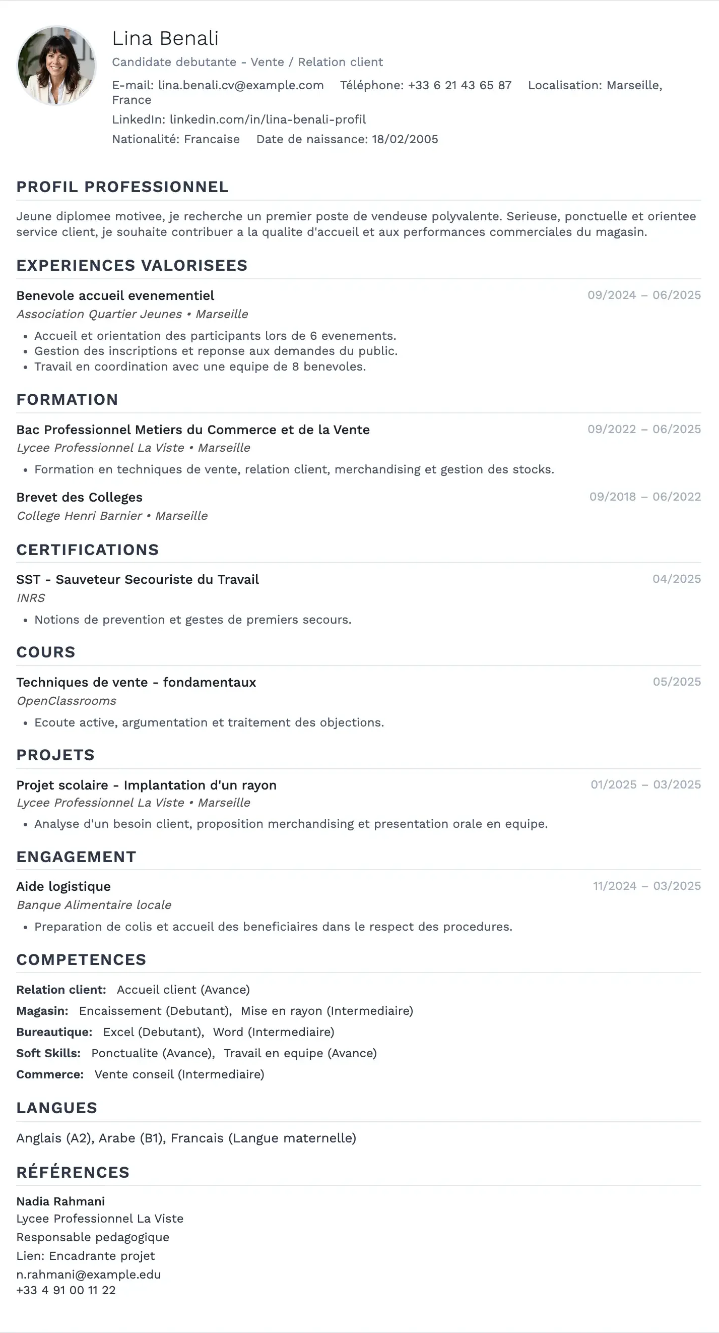 CV sans expérience : exemple gratuit et conseils